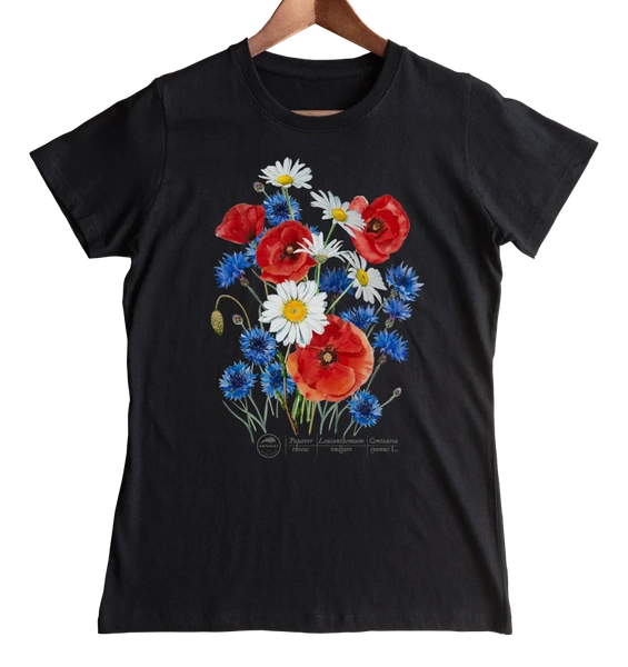 Polne kwiaty — koszulka damska